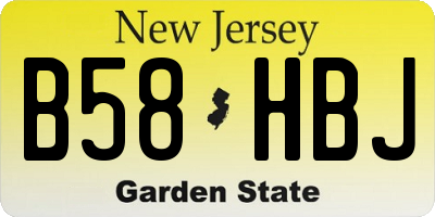 NJ license plate B58HBJ