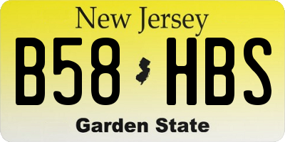 NJ license plate B58HBS