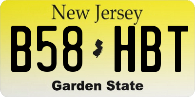 NJ license plate B58HBT