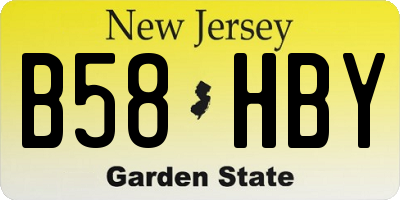 NJ license plate B58HBY