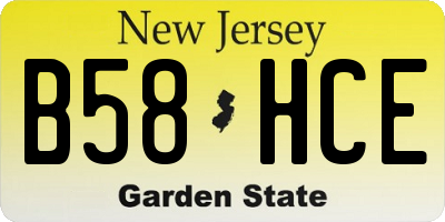 NJ license plate B58HCE
