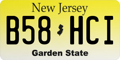 NJ license plate B58HCI