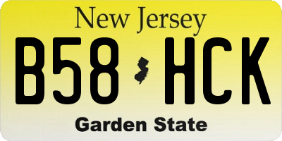 NJ license plate B58HCK