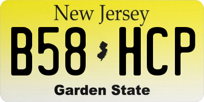 NJ license plate B58HCP