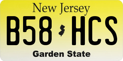 NJ license plate B58HCS