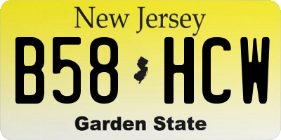 NJ license plate B58HCW