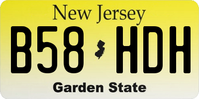 NJ license plate B58HDH