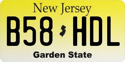 NJ license plate B58HDL