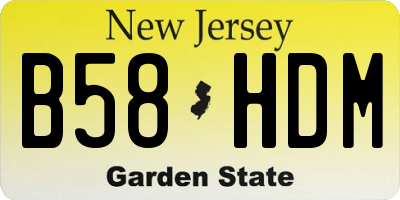 NJ license plate B58HDM