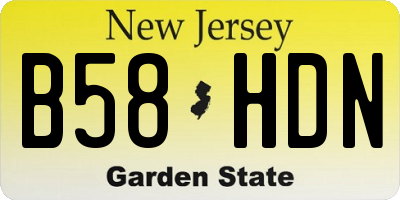 NJ license plate B58HDN