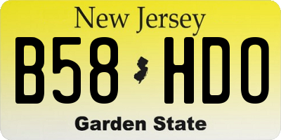 NJ license plate B58HDO