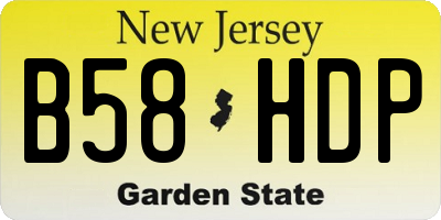 NJ license plate B58HDP