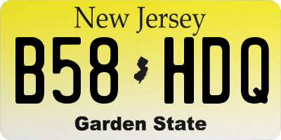 NJ license plate B58HDQ