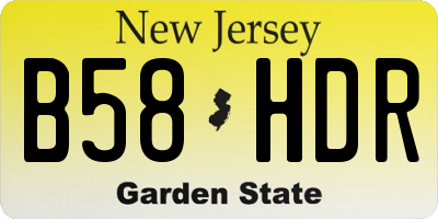 NJ license plate B58HDR