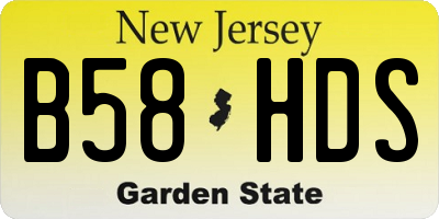 NJ license plate B58HDS