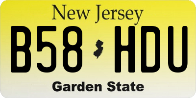 NJ license plate B58HDU