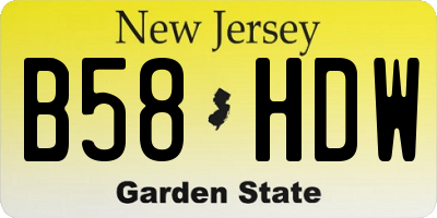 NJ license plate B58HDW