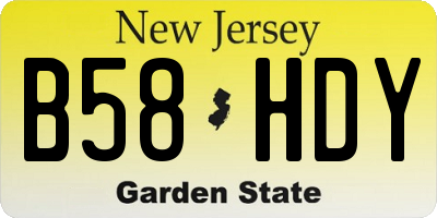 NJ license plate B58HDY