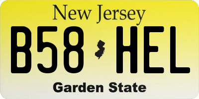 NJ license plate B58HEL