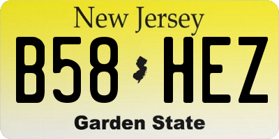 NJ license plate B58HEZ