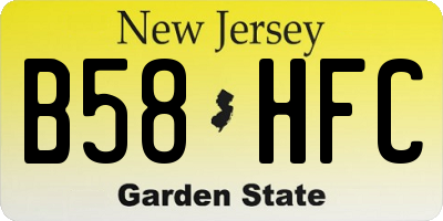NJ license plate B58HFC