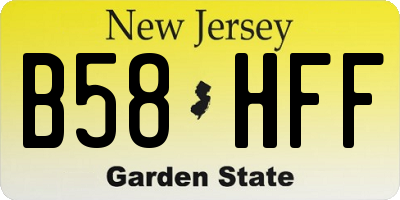 NJ license plate B58HFF