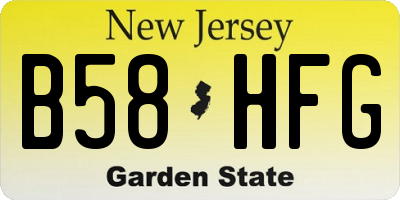 NJ license plate B58HFG