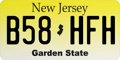 NJ license plate B58HFH