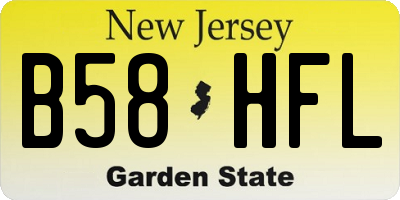 NJ license plate B58HFL