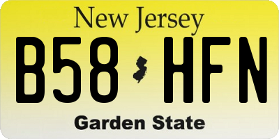 NJ license plate B58HFN