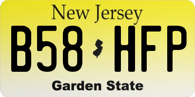 NJ license plate B58HFP