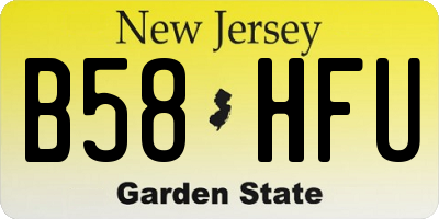 NJ license plate B58HFU