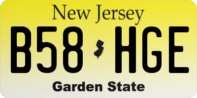 NJ license plate B58HGE