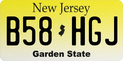 NJ license plate B58HGJ
