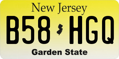 NJ license plate B58HGQ