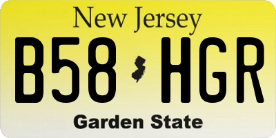 NJ license plate B58HGR