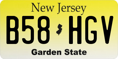 NJ license plate B58HGV