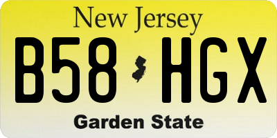 NJ license plate B58HGX