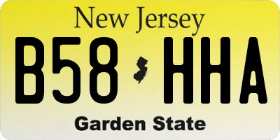 NJ license plate B58HHA
