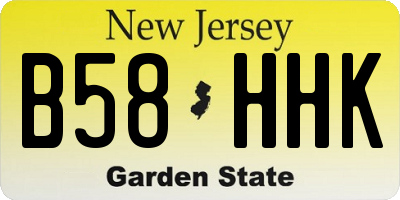 NJ license plate B58HHK