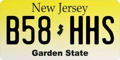 NJ license plate B58HHS