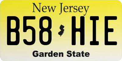 NJ license plate B58HIE