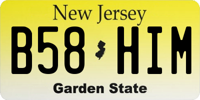 NJ license plate B58HIM