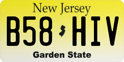 NJ license plate B58HIV