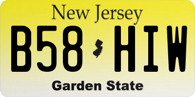 NJ license plate B58HIW