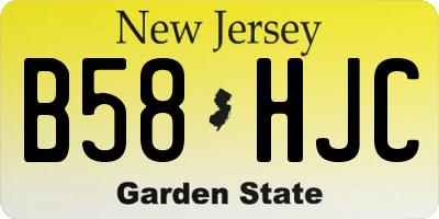 NJ license plate B58HJC