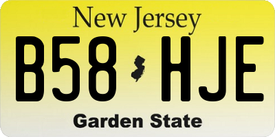 NJ license plate B58HJE