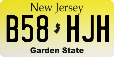 NJ license plate B58HJH