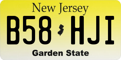 NJ license plate B58HJI
