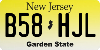 NJ license plate B58HJL